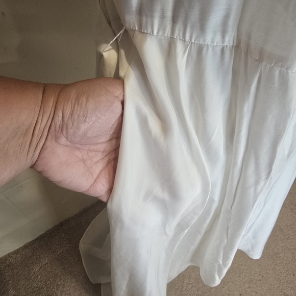 White House Black Market High Low Maxi Sheer Wrap Dress White Size SMALL. READ - Picture 5 of 13